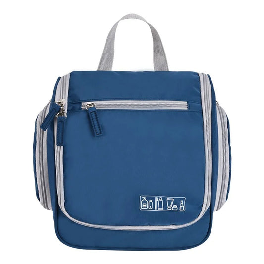 Portable Waterproof Makeup Bag Travel Cosmetics Toiletries Carrying Bag with Hanging Hookish Green