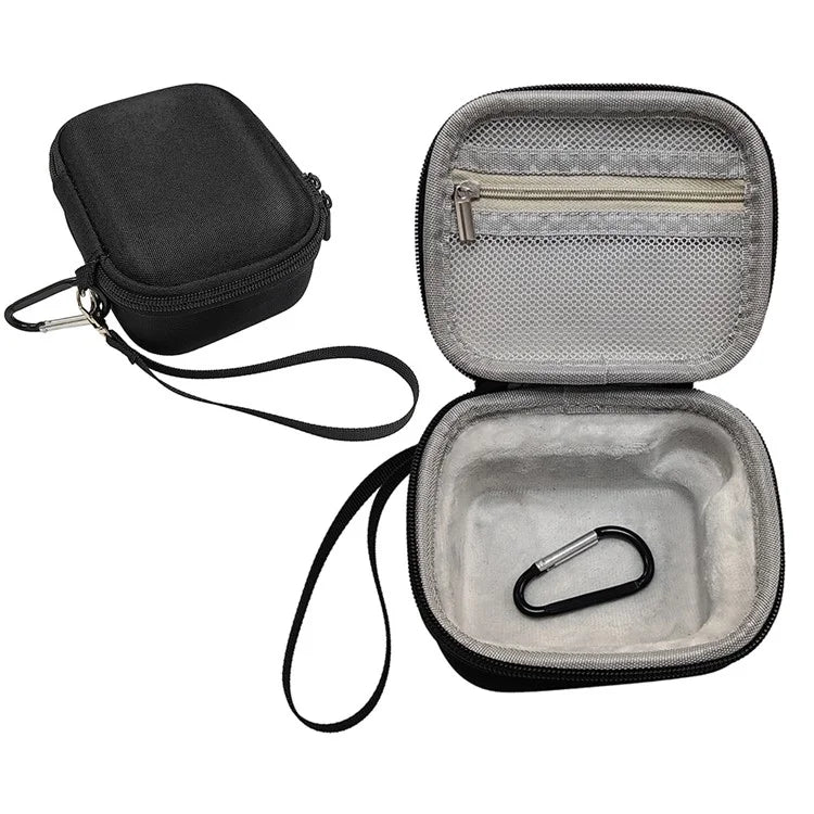 For JBL Go 4 Bluetooth Speaker Storage Bag Hard EVA Case with Hand Strap and Carabiner+Grey