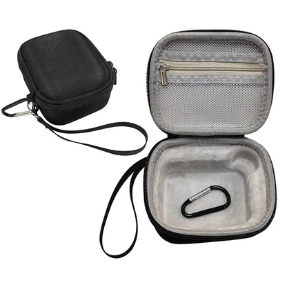 For JBL Go 4 Bluetooth Speaker Storage Bag Hard EVA Case with Hand Strap and Carabiner+Grey