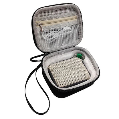 For JBL Go 4 Bluetooth Speaker Storage Bag Hard EVA Case with Hand Strap and Carabiner+Grey