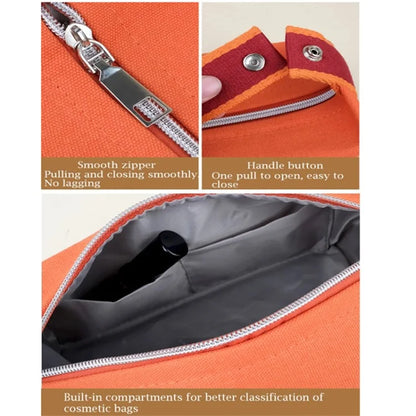 Canvas Waterproof Makeup Bag Wash Organizer Travel Portable Toiletries Storage Pouch