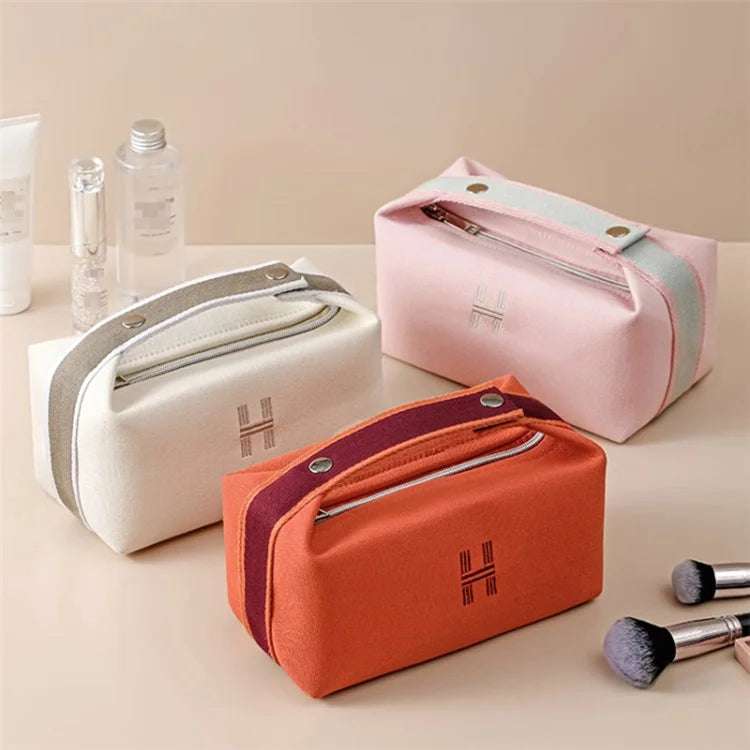 Canvas Waterproof Makeup Bag Wash Organizer Travel Portable Toiletries Storage Pouch
