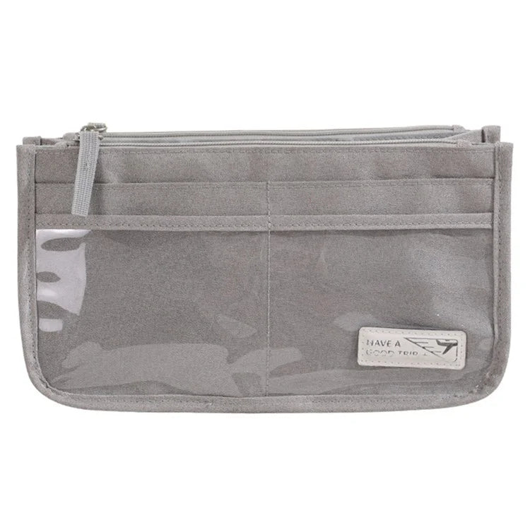 Handheld Makeup Bag Polyester Travel Wash Bag Pouch with Multiple Compartments