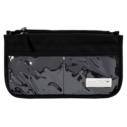 Handheld Makeup Bag Polyester Travel Wash Bag Pouch with Multiple Compartments
