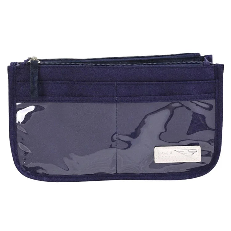 Handheld Makeup Bag Polyester Travel Wash Bag Pouch with Multiple Compartments