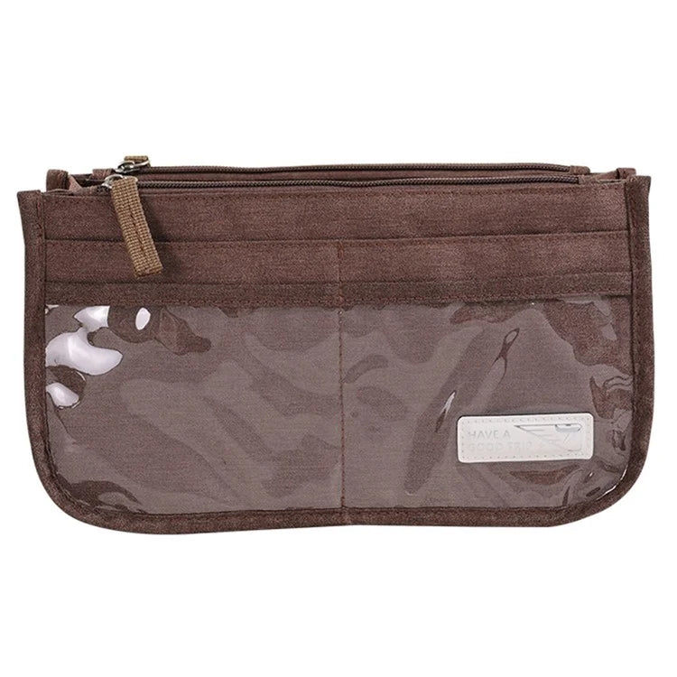 Handheld Makeup Bag Polyester Travel Wash Bag Pouch with Multiple Compartments