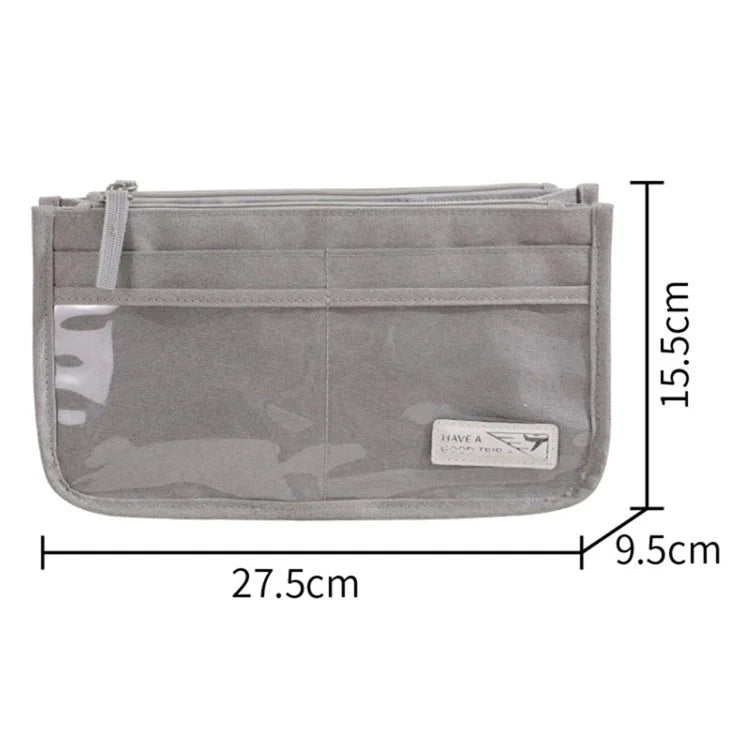 Handheld Makeup Bag Polyester Travel Wash Bag Pouch with Multiple Compartments