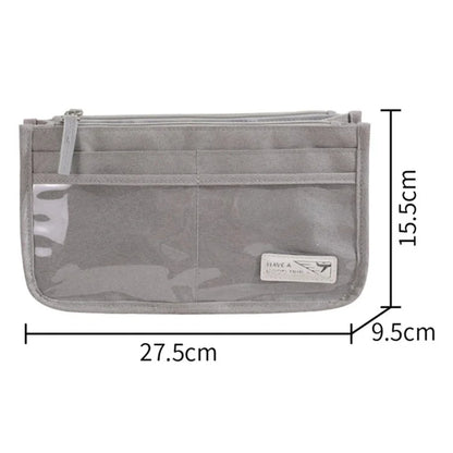 Handheld Makeup Bag Polyester Travel Wash Bag Pouch with Multiple Compartments