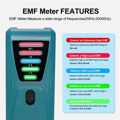 FS-2 Electric Magnetic Field Radiation Tester Portable 5 LED EMF Meter Detector