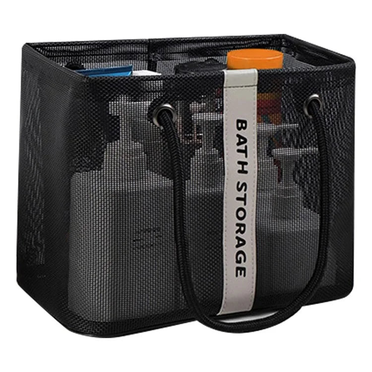 Bath Shampoo Organizer Handbag Polyester Fiber Mesh Shower Tote Bag (Short Type)
