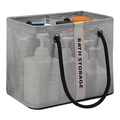 Bath Shampoo Organizer Handbag Polyester Fiber Mesh Shower Tote Bag (Short Type)