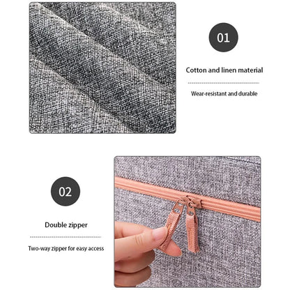 66L 50x40x33cm Clothes Storage Box Linen Cloth Organizer with Single Clear Window