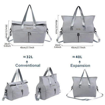 40L Expandable Travel Duffel Bag Polyester Shoulder Weekender Overnight Bag