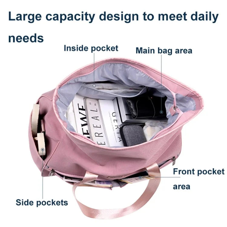 40L Expandable Travel Duffel Bag Polyester Shoulder Weekender Overnight Bag