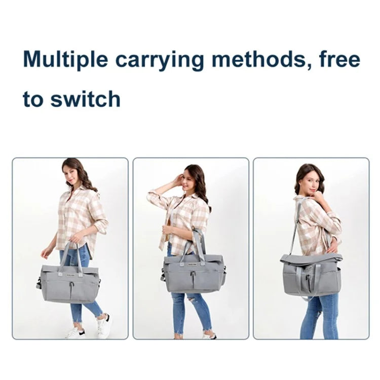 40L Expandable Travel Duffel Bag Polyester Shoulder Weekender Overnight Bag