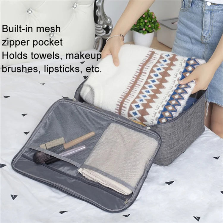 Short Trip Storage Bag Double Zipper Design Oxford Cloth Clothes Bag Fit Suitcase