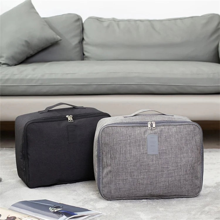 Short Trip Storage Bag Double Zipper Design Oxford Cloth Clothes Bag Fit Suitcase