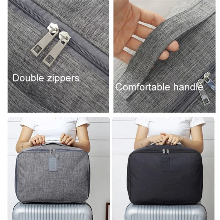 Short Trip Storage Bag Double Zipper Design Oxford Cloth Clothes Bag Fit Suitcase