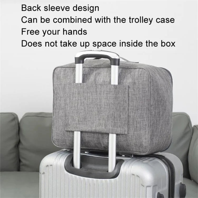 Short Trip Storage Bag Double Zipper Design Oxford Cloth Clothes Bag Fit Suitcase