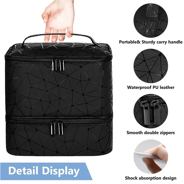 Nail Polish Storage Bag Double Layer Portable Manicure Tools Organizer Tote Bag