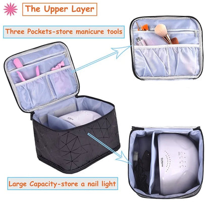Nail Polish Storage Bag Double Layer Portable Manicure Tools Organizer Tote Bag