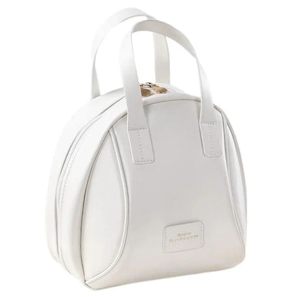 Handheld Shell Makeup Bag Large Capacity PU Leather+Polyester Travel Toiletries Storage Bag