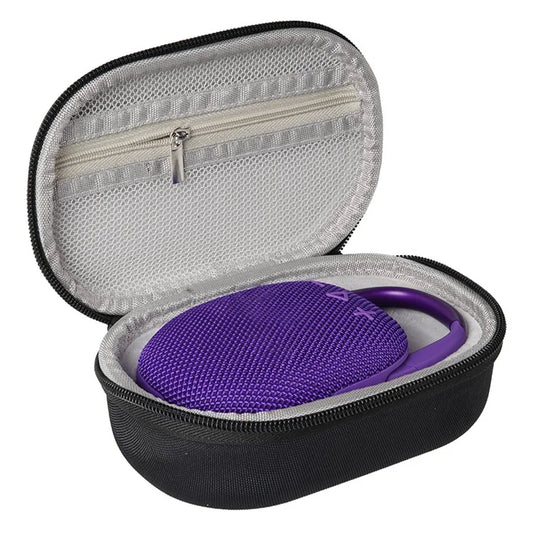 For JBL Clip 5 Bluetooth Speaker Storage Bag EVA Hard Case with Carabiner and Hand Strap