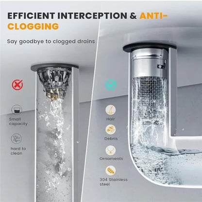 304 Stainless Steel Drain Filter Plug Pop Up Basin Stopper Hair Catcher Shower Sink Strainer