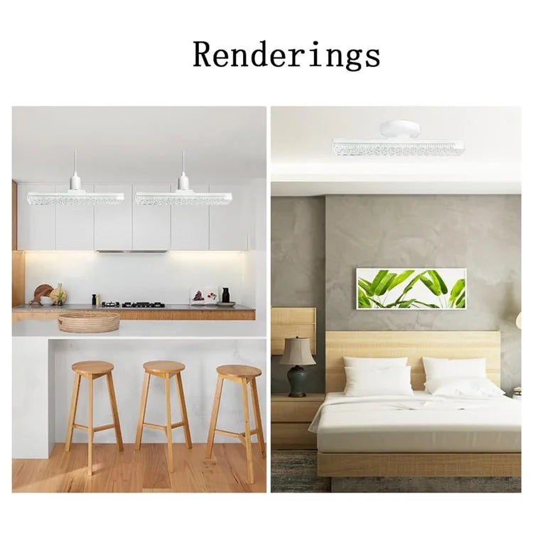 E27 24W LED Crystal Bar Light Energy Saving Bright Indoor Lamp, White Light 40cm