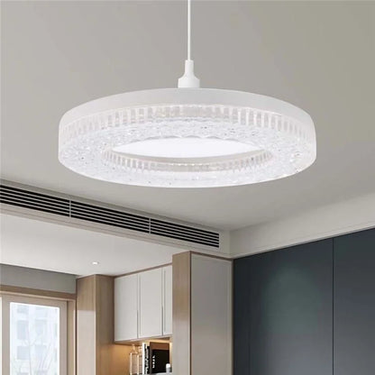 E27 24W Round LED Crystal Light Energy Saving Bright Indoor Lamp, White Light 23cm