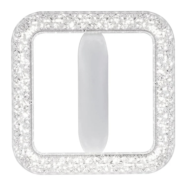 E27 18W Square LED Crystal Light Energy Saving Bedroom Dining Room Home Lamp, White Light 18cm