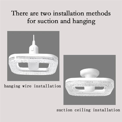 E27 18W Square LED Crystal Light Energy Saving Bedroom Dining Room Home Lamp, White Light 18cm