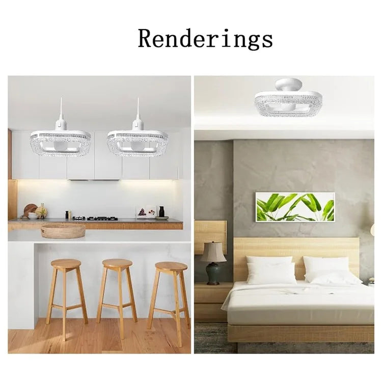 E27 18W Square LED Crystal Light Energy Saving Bedroom Dining Room Home Lamp, White Light 18cm