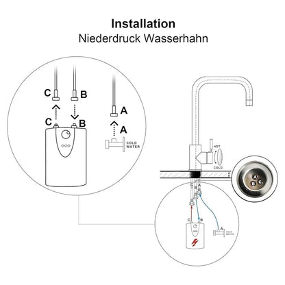 Spring Pull-Out Kitchen Stainless Steel Hot Cold Water Faucet Splash-Proof 2 Modes Sink Faucet with 2 Water Inlet Hoses - Electroplating Silver