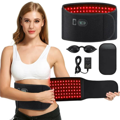 Red Light Therapy Waist Belt Heating Massage Neoprene Infrared Light Wrap for Pain Relief (CE Certified)