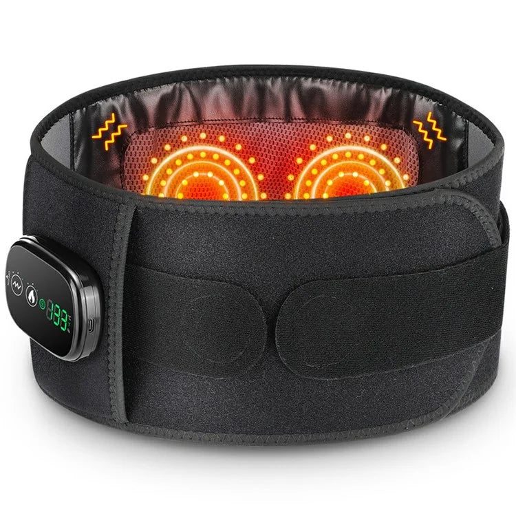 Red Light Heating Waist Belt 3 Gears Vibration Massage Therapy Wrap with Timer (CE Certified)