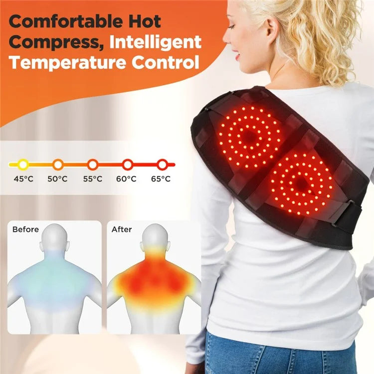 Red Light Heating Waist Belt 3 Gears Vibration Massage Therapy Wrap with Timer (CE Certified)