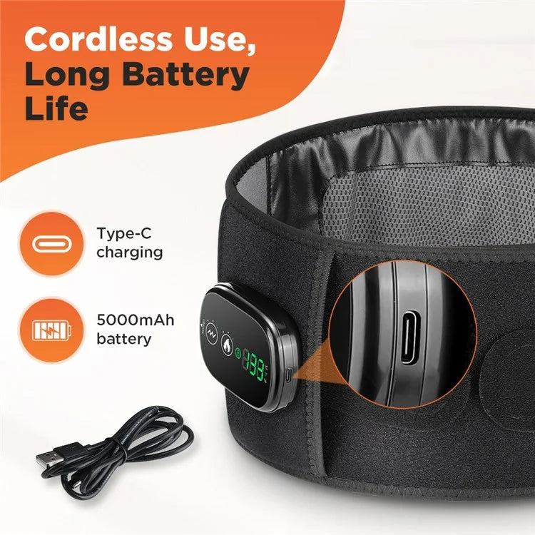 Red Light Heating Waist Belt 3 Gears Vibration Massage Therapy Wrap with Timer (CE Certified)