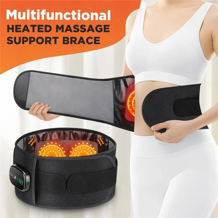 Red Light Heating Waist Belt 3 Gears Vibration Massage Therapy Wrap with Timer (CE Certified)