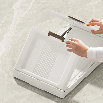 45*27*125.5cm 5 Layers Clear Shoes Clothing Storage Box PP+HIPS+TPR Home Clothes Snack Toy Storage Cabinet