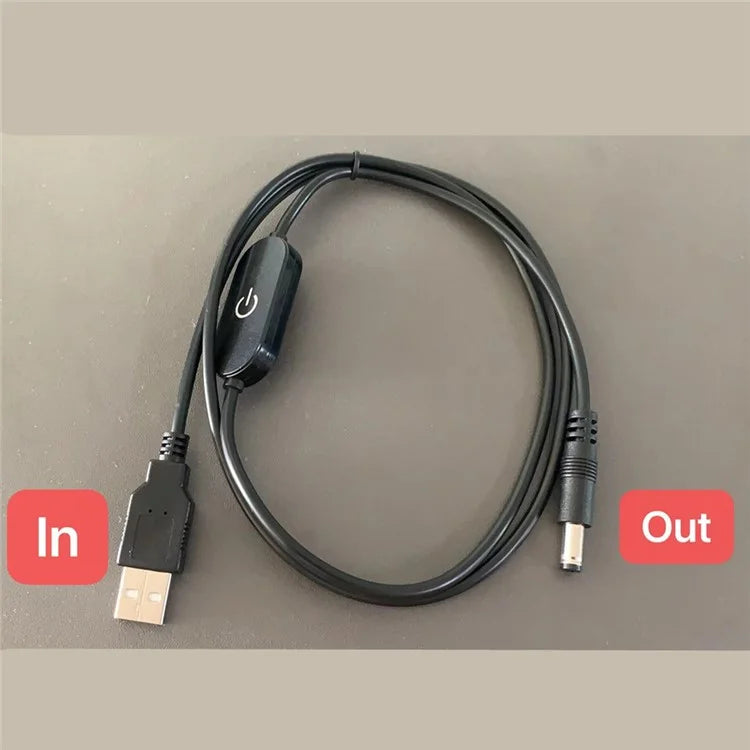 JUNSUNMAY DC 5.5x2.1mm to USB LED Touch Inline Dimmer Switch Controller for Single Color, Length 100cm