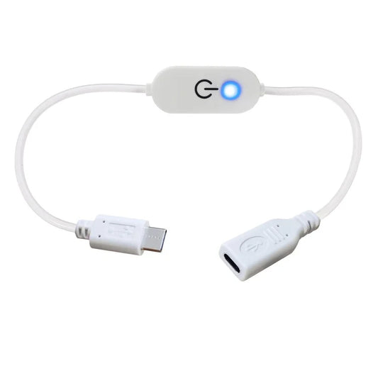 JUNSUNMAY 30cm Type-C Plug and Play LED Touch Inline Dimmer Switch Controller for Single Color