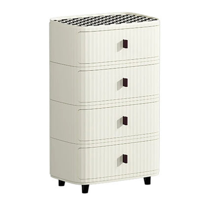 4 Layers PP + MDF Board Bedroom Nightstand Drawer Dresser Bedside Storage Cabinet (52CM Wide), Size: L