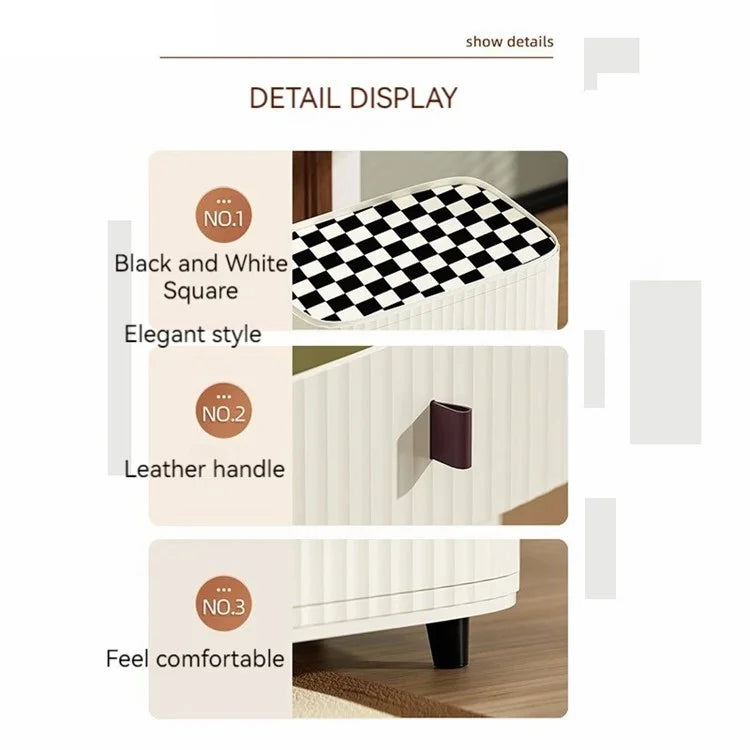 4 Layers PP + MDF Board Bedroom Nightstand Drawer Dresser Bedside Storage Cabinet (52CM Wide), Size: L