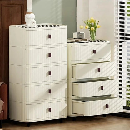 5 Layers PP + MDF Board Living Room Drawer Dresser Home Bedroom Storage Cabinet (52CM Wide), Size: L