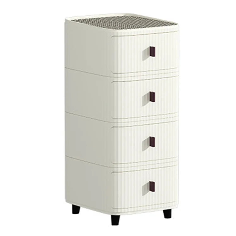 4 Layers PP + MDF Board Home Storage Cabinet Bedside Nightstand Living Room Drawer (30CM Wide), Size: S