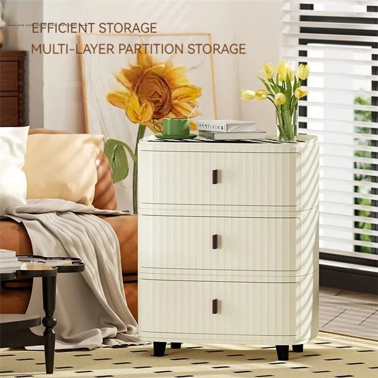 4 Layers PP + MDF Board Home Storage Cabinet Bedside Nightstand Living Room Drawer (30CM Wide), Size: S