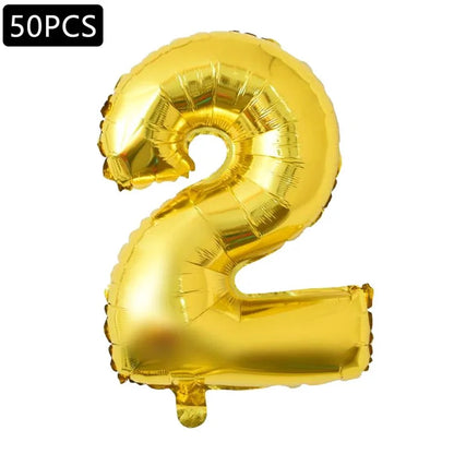 PJ-Q03 50Pcs 70cm Number 0-9 Aluminum Foil Balloon Birthday Party Festival Decor