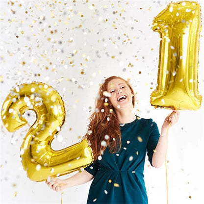 PJ-Q03 50Pcs 70cm Number 0-9 Aluminum Foil Balloon Birthday Party Festival Decor
