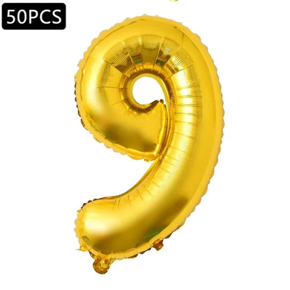 PJ-Q03 50Pcs 70cm Number 0-9 Aluminum Foil Balloon Birthday Party Festival Decor